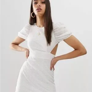fashion union lace dress Mona Crochet Lace Dress in Cream US8 / Cream main image 1